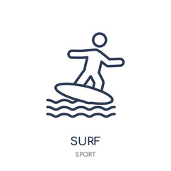 Surf icon. Surf linear symbol design from sport collection.