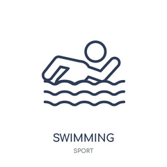 Swimming icon. Swimming linear symbol design from sport collection.