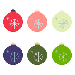 A set of Christmas decorative balls in the style of flat. Vector graphics.