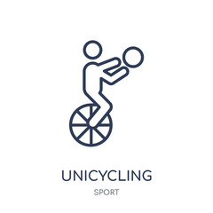 unicycling handball icon. unicycling handball linear symbol design from sport collection.