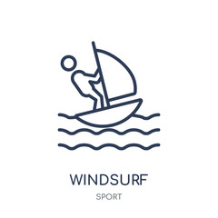 Windsurf icon. Windsurf linear symbol design from sport collection.