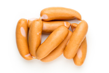 Pork sausage isolated on white background.