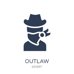 Outlaw icon. Trendy flat vector Outlaw icon on white background from Desert collection