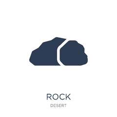 Rock icon. Trendy flat vector Rock icon on white background from Desert collection
