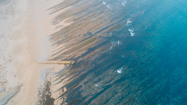 Aerial view of ocean coast