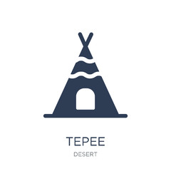 Tepee icon. Trendy flat vector Tepee icon on white background from Desert collection © t-vector-icons