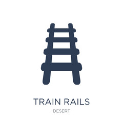 Train Rails icon. Trendy flat vector Train Rails icon on white background from Desert collection
