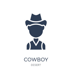 Cowboy icon. Trendy flat vector Cowboy icon on white background from Desert collection