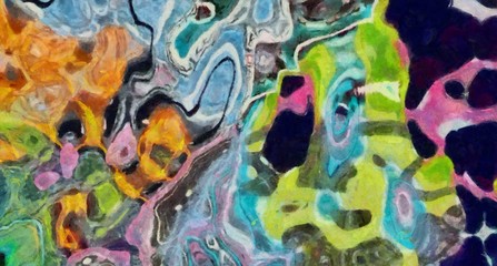 Abstract grunge background. Dirty style pattern. Simple painting art template with large textured brush strokes. Colorful pretty texture drawing by hand. Digital indigo wallpaper. Vintage backdrop.