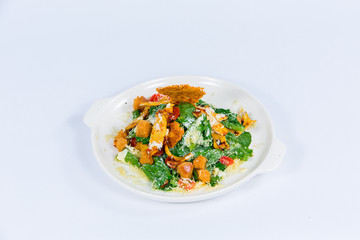Caesar salad on a white background