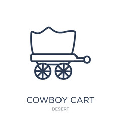 Fototapeta na wymiar Cowboy Cart icon. Trendy flat vector Cowboy Cart icon on white background from Desert collection