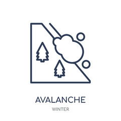 Avalanche icon. Avalanche linear symbol design from winter collection.