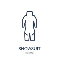 Snowsuit icon. Snowsuit linear symbol design from winter collection.