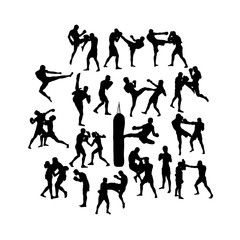 Boxing Camp Activity Silhouettes, art vector design