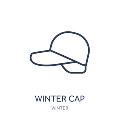 winter cap icon. winter cap linear symbol design from winter collection.