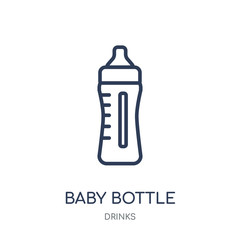 Baby bottle icon. Baby bottle linear symbol design from drinks collection.