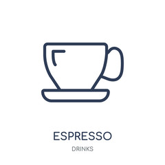Espresso icon. Espresso linear symbol design from drinks collection.