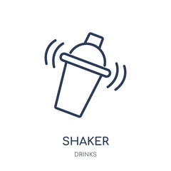 Shaker icon. Shaker linear symbol design from drinks collection.
