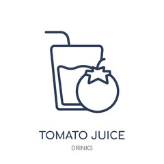 Tomato juice icon. Tomato juice linear symbol design from drinks collection.