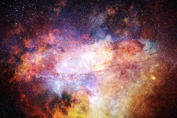 Fototapeta na wymiar Artistic Abstract Multicolored Smooth Galaxy With A Glowing Center Background