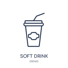 Soft drink icon. Soft drink linear symbol design from drinks collection.
