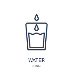 Water icon. Water linear symbol design from drinks collection.