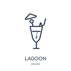 Blue Lagoon icon. Blue Lagoon linear symbol design from drinks collection.