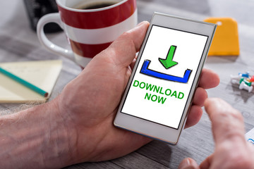 Download concept on a smartphone