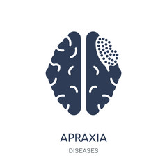 Apraxia icon. Apraxia filled symbol design from Diseases collection.