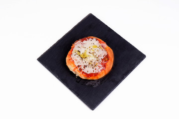 Slate plate with pizza  