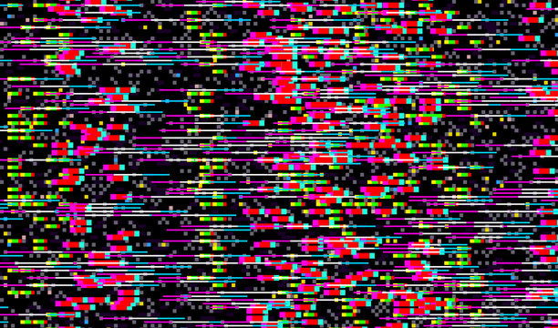 Glitch Texture pixel noise. Test TV Screen Digital VHS Background. Error Computer Video. Abstract problem black Damage. Magic Vintage retro poster for Game 8 bit.