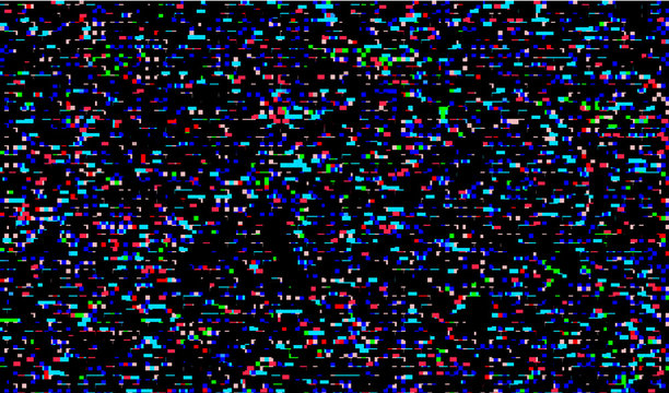 Glitch Texture pixel noise. Test TV Screen Digital VHS Background. Error Computer Video. Abstract black Damage. Magic Vintage retro poster for Game 8 bit.