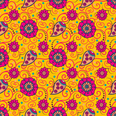 Beautiful indian style celebration sunny repeating pattern for diwali holidays;new year decoraion;packaging;surface prints;textile