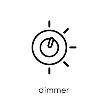 Dimmer icon. Trendy modern flat linear vector Dimmer icon on white background from thin line smart home collection