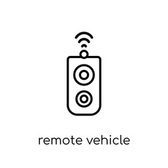 Remote vehicle icon. Trendy modern flat linear vector Remote vehicle icon on white background from thin line smart home collection