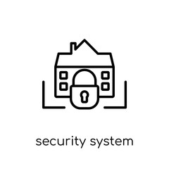 Security system icon. Trendy modern flat linear vector Security system icon on white background from thin line smart home collection