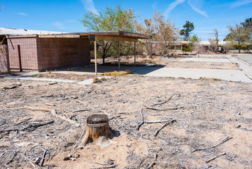 Abandoned and derelict housing units of decommissioned George Air Force Base in Victorville, California