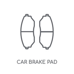 car brake pad linear icon. Modern outline car brake pad logo concept on white background from car parts collection