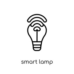 smart Lamp icon. Trendy modern flat linear vector smart Lamp icon on white background from thin line smart home collection