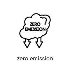 Zero emission icon. Trendy modern flat linear vector Zero emission icon on white background from thin line smart home collection
