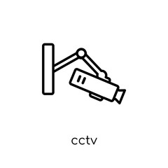 Cctv icon. Trendy modern flat linear vector Cctv icon on white background from thin line smart home collection