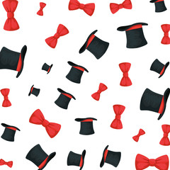 elegant bowties and tophats accessories pattern
