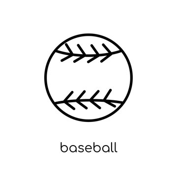 Baseball icon. Trendy modern flat linear vector Baseball icon on white background from thin line sport collection