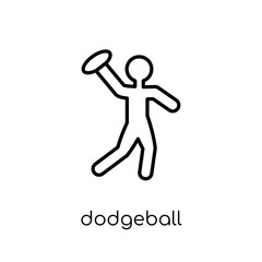 dodgeball icon. Trendy modern flat linear vector dodgeball icon on white background from thin line sport collection