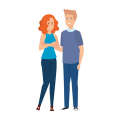 Fototapeta premium couple avatar characters icons