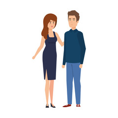 Fototapeta premium couple avatar characters icons
