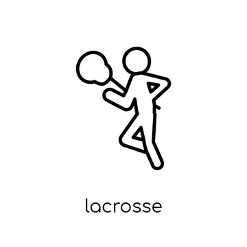 Lacrosse icon. Trendy modern flat linear vector Lacrosse icon on white background from thin line sport collection