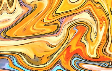 Beautiful shine impressionist artwork. Marbled abstract design. Swirl decor elements. Fantasy art. Marble background. Liquid painting, Graphic drawing. Artistic bright smooth texture. Visual fine art.