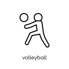 Obraz premium Volleyball icon. Trendy modern flat linear vector Volleyball icon on white background from thin line sport collection
