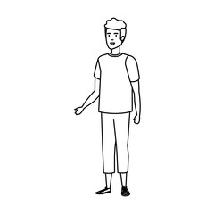 young and casual man character